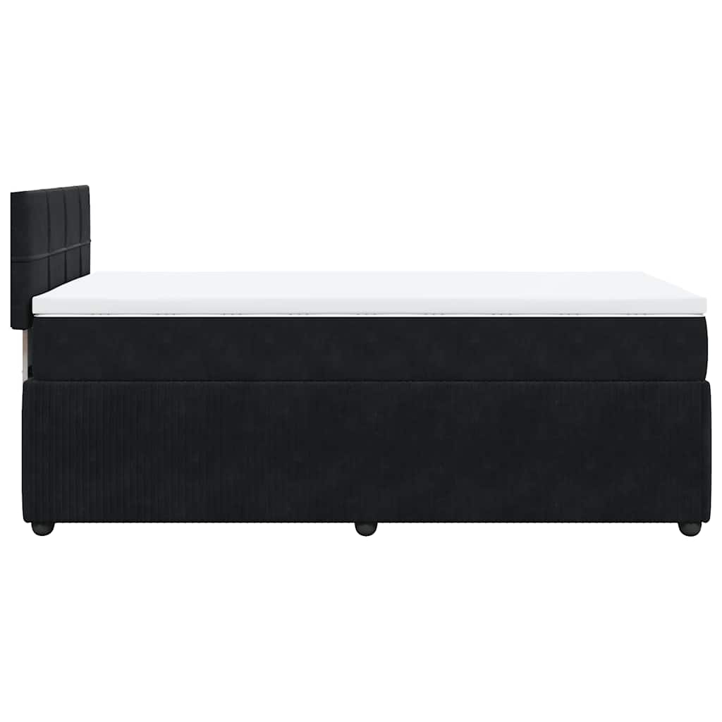 Pat box spring cu saltea, negru, 80x200 cm, catifea GartenMobel Dekor