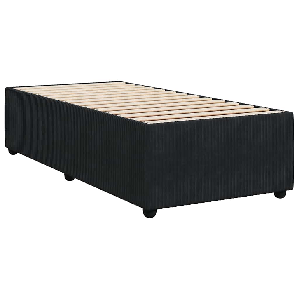 Pat box spring cu saltea, negru, 80x200 cm, catifea GartenMobel Dekor