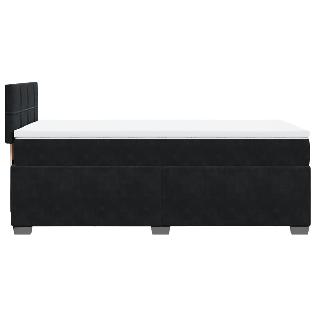 Pat box spring cu saltea, negru, 80x200 cm, catifea GartenMobel Dekor