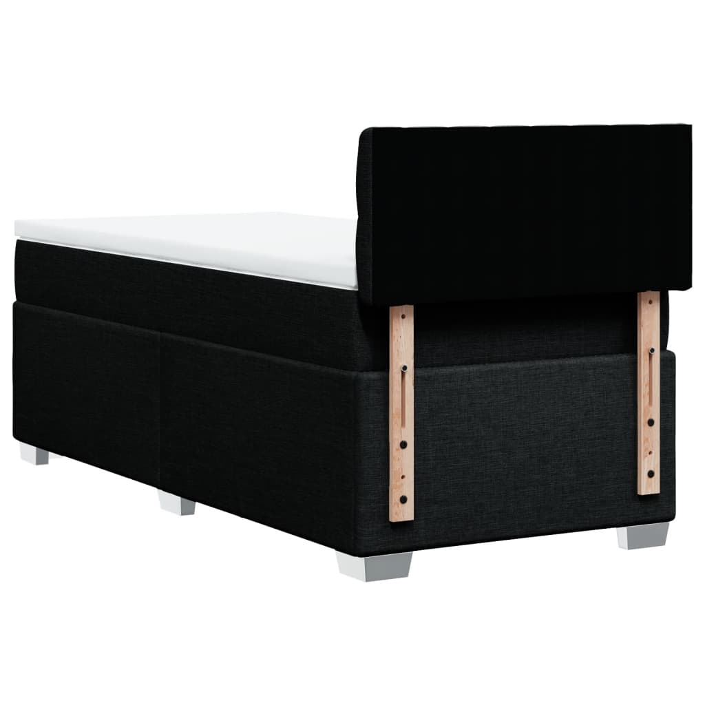 Pat box spring cu saltea, negru, 80x200 cm, textil GartenMobel Dekor