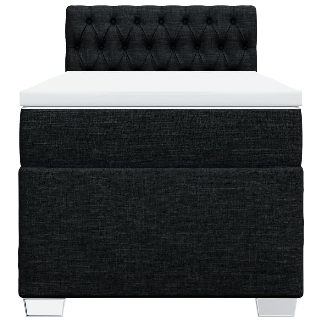 Pat box spring cu saltea, negru, 80x200 cm, textil GartenMobel Dekor