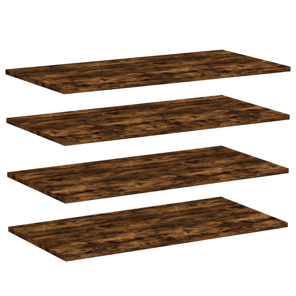 Rafturi perete 4 buc. stejar fumuriu 80x40x1,5 cm lemn compozit GartenMobel Dekor