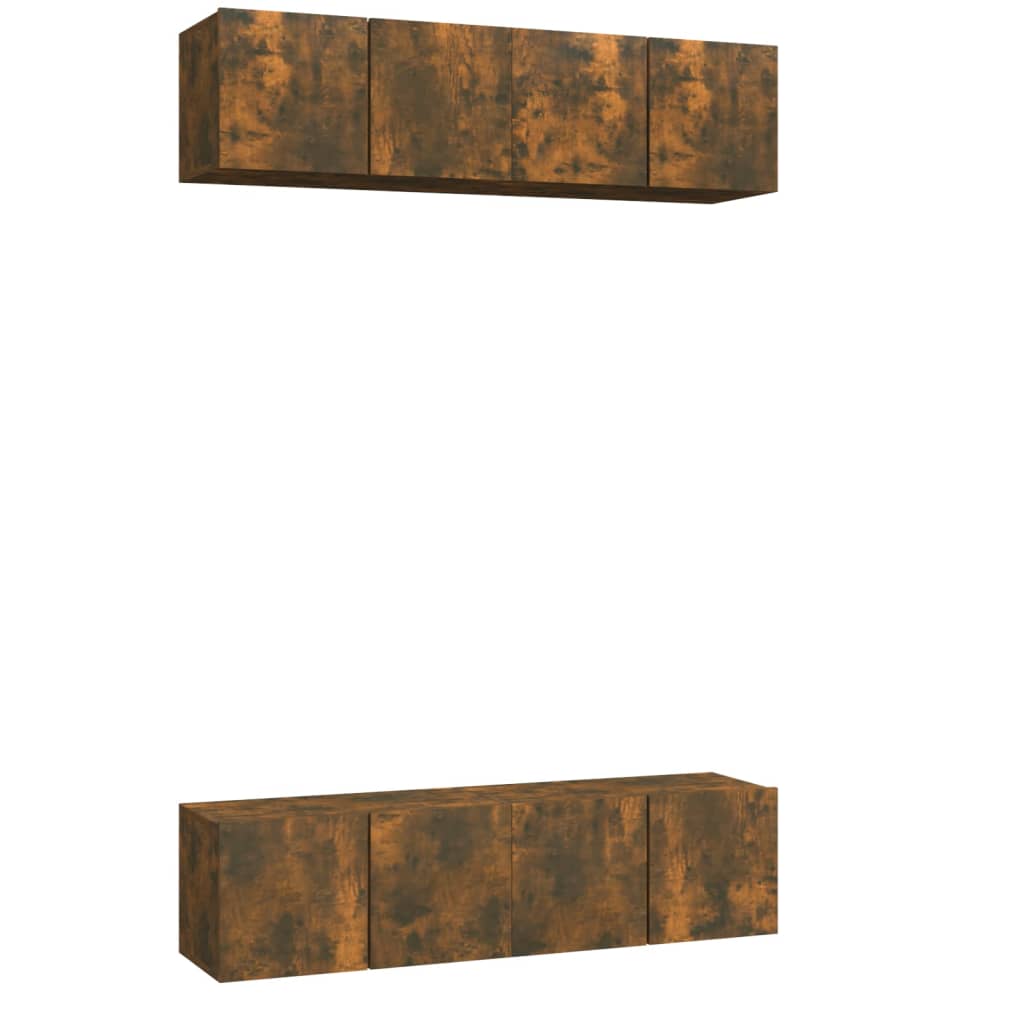 Dulap TV de perete, 4 buc, stejar, 60x30x30 cm, lemn prelucrat GartenMobel Dekor