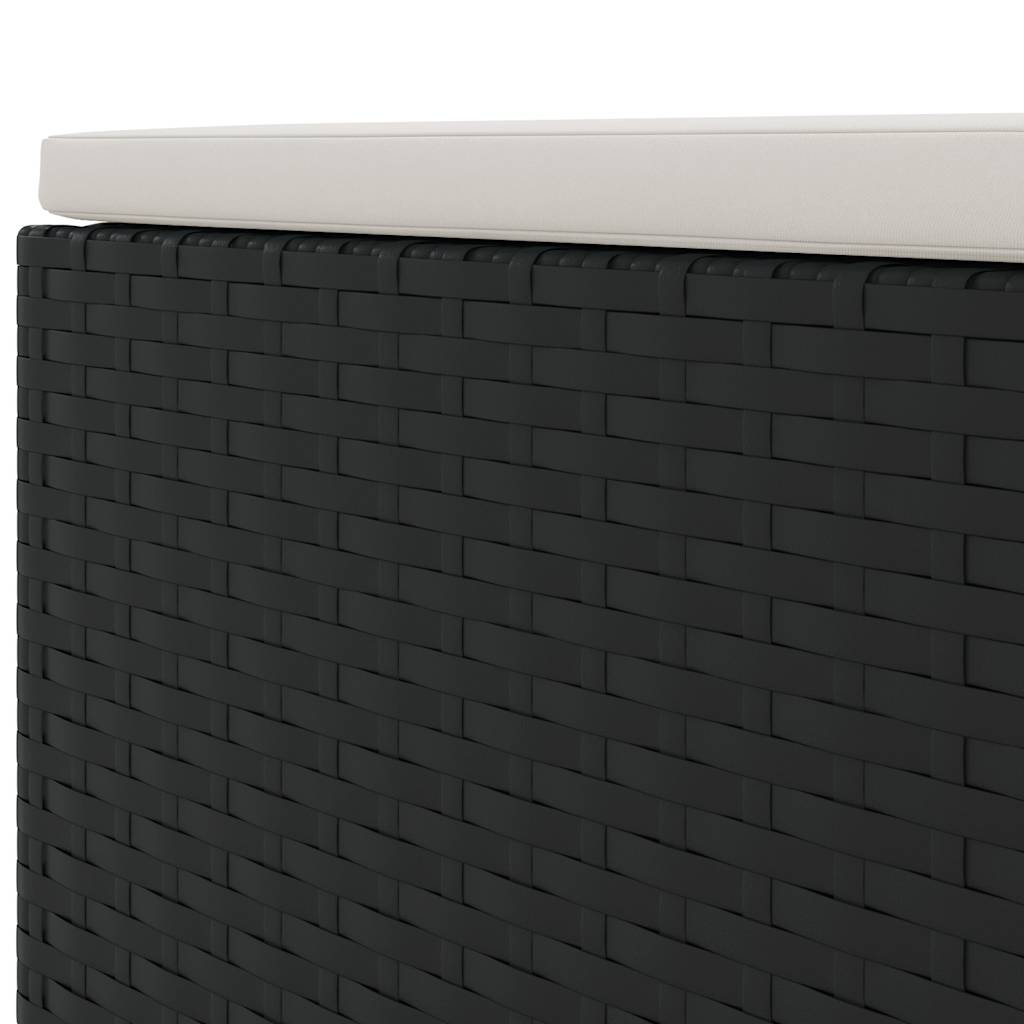 Set mobilier de grădină cu perne, 8 piese, negru, poliratan GartenMobel Dekor