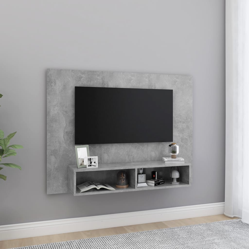 Comodă TV de perete, gri beton, 120x23,5x90 cm, PAL GartenMobel Dekor