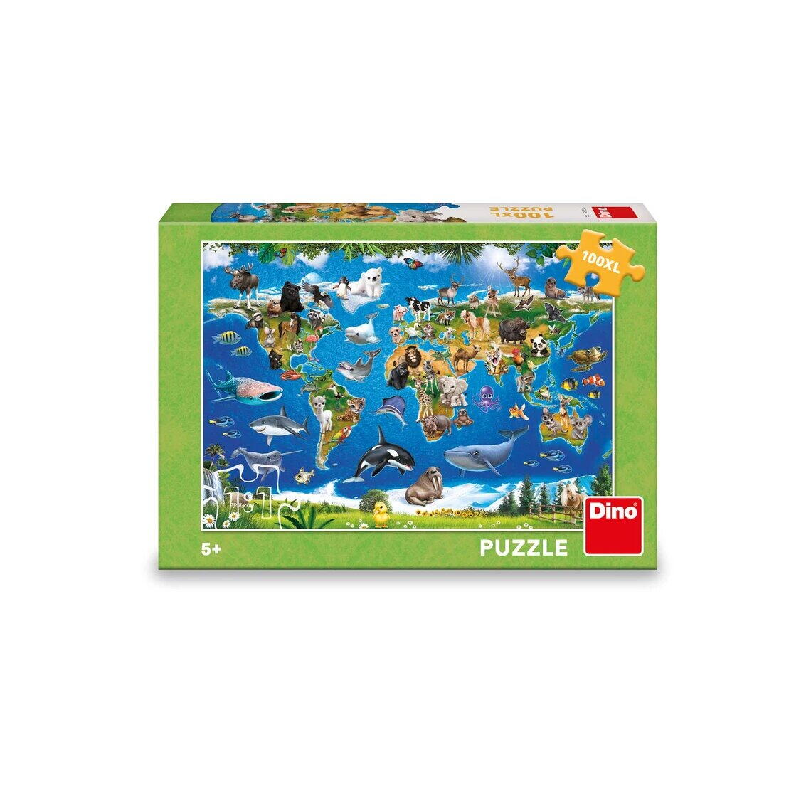 Puzzle XL - Harta animalelor (100 piese) PlayLearn Toys