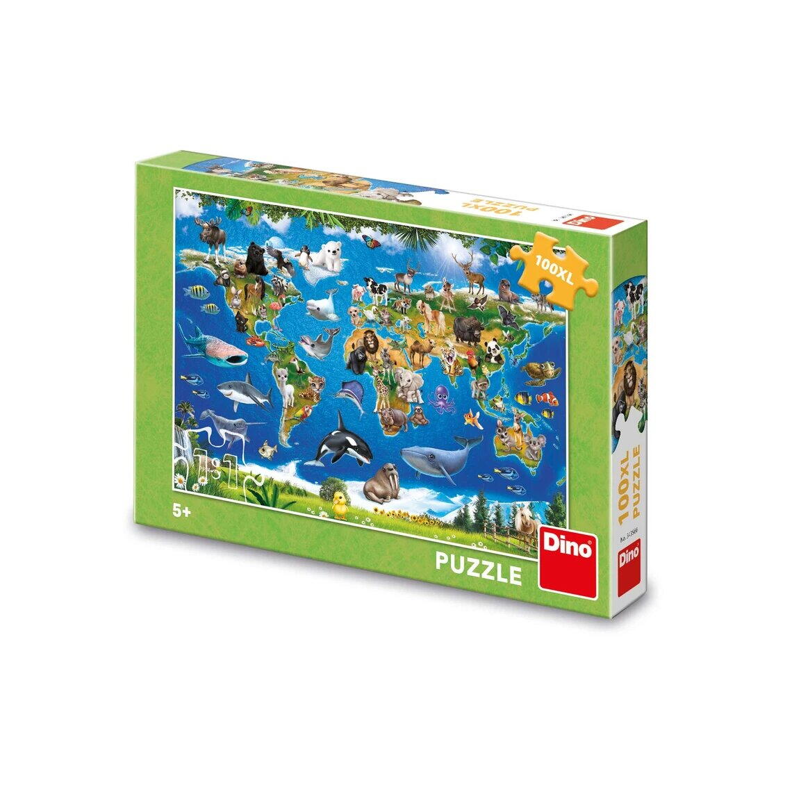 Puzzle XL - Harta animalelor (100 piese) PlayLearn Toys