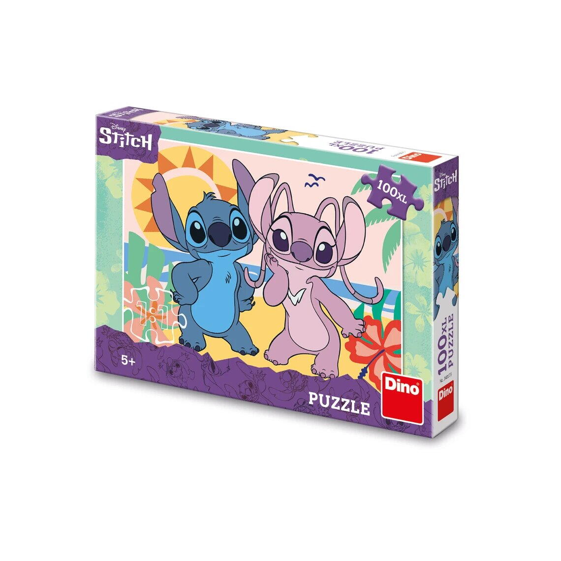 Puzzle XL - Stitch si Angel la plaja (100 piese) PlayLearn Toys