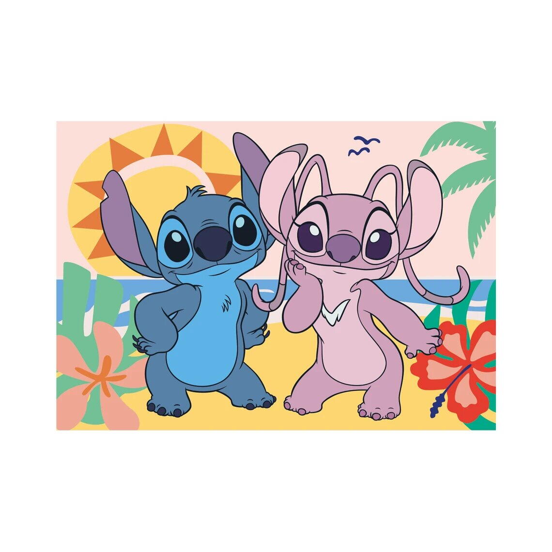 Puzzle XL - Stitch si Angel la plaja (100 piese) PlayLearn Toys