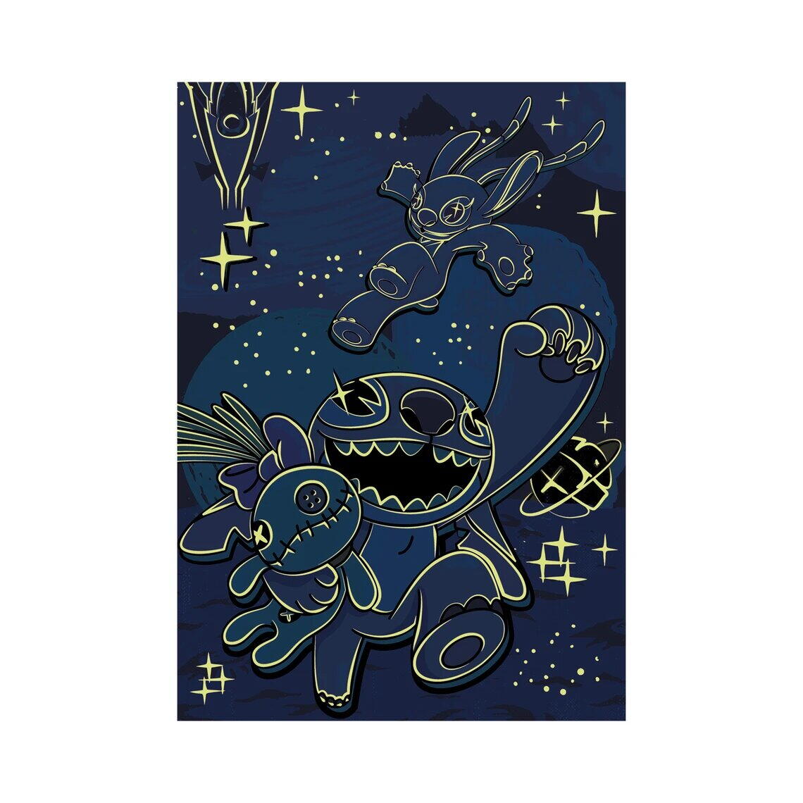 Puzzle neon XL - Stitch (100 piese) PlayLearn Toys