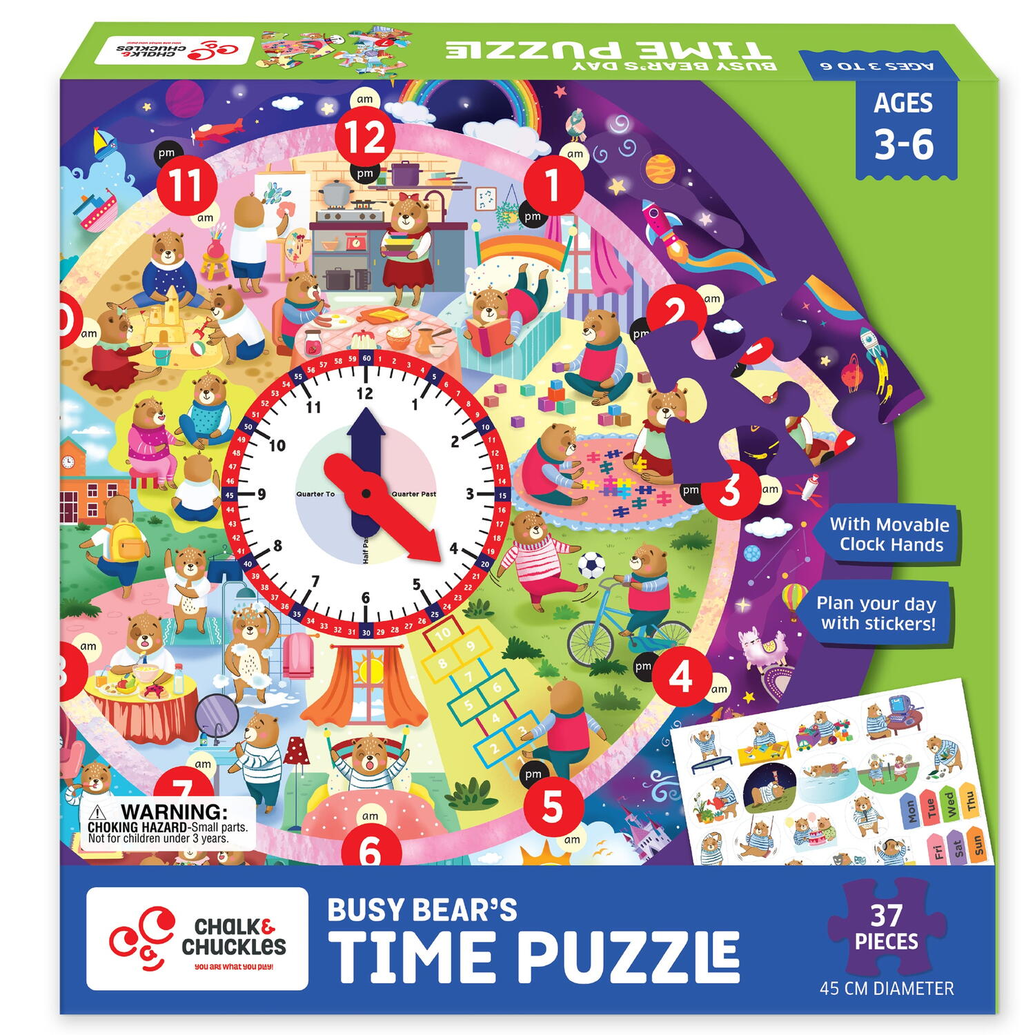 Puzzle - Ursuletul invata ceasul PlayLearn Toys