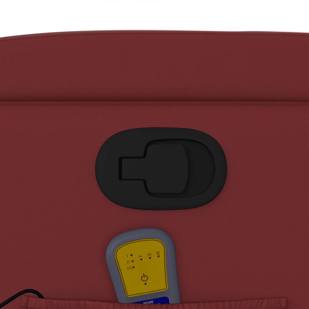 Fotoliu de masaj rabatabil, roșu vin, piele ecologică GartenMobel Dekor