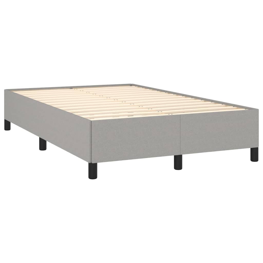 Pat box spring cu saltea, gri deschis, 120x190 cm, textil GartenMobel Dekor