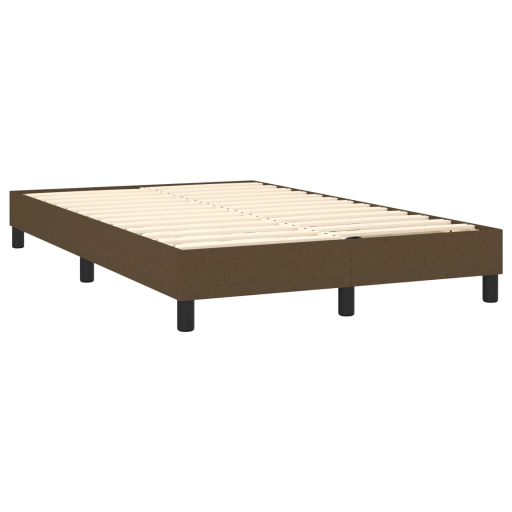 Pat cu arcuri, saltea și LED, maro închis, 120x190 cm, textil GartenMobel Dekor