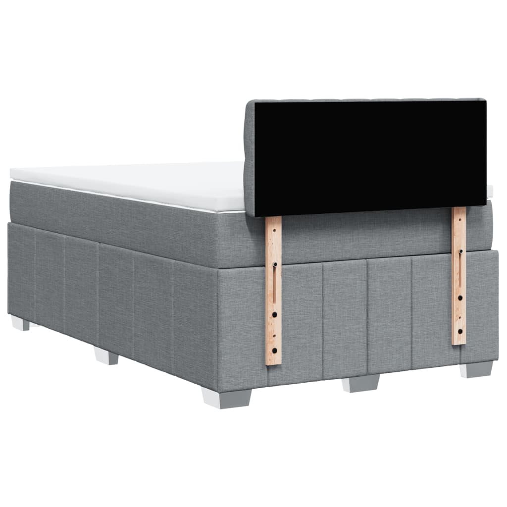 Pat box spring cu saltea, gri deschis, 120x190 cm, textil GartenMobel Dekor