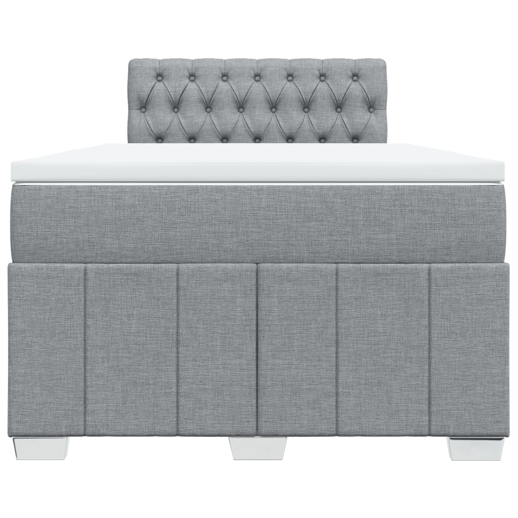Pat box spring cu saltea, gri deschis, 120x190 cm, textil GartenMobel Dekor