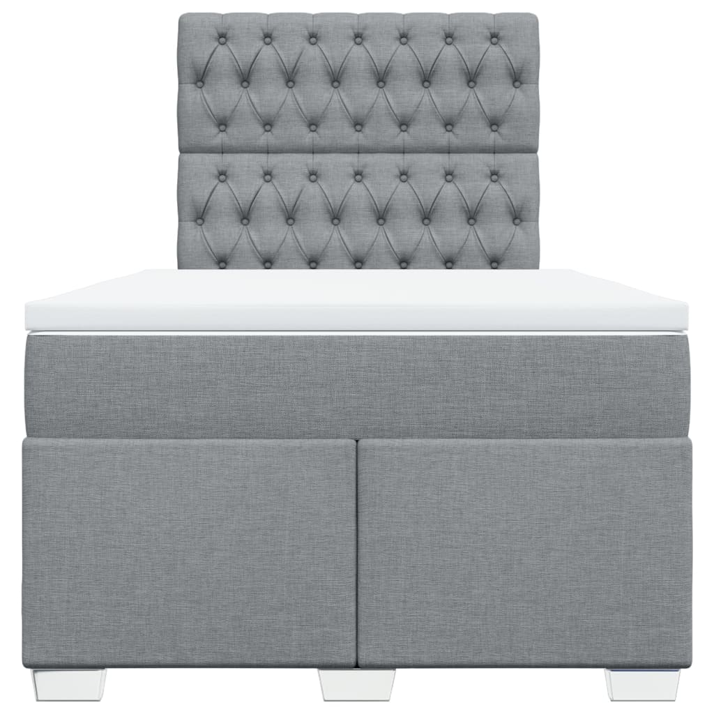 Pat box spring cu saltea, gri deschis, 120x190 cm, textil GartenMobel Dekor