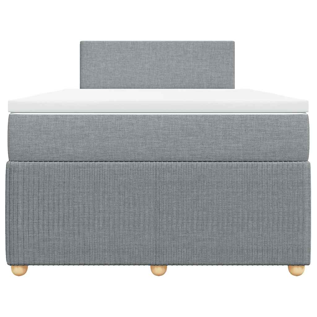 Pat box spring cu saltea, gri deschis, 120x190 cm, textil GartenMobel Dekor