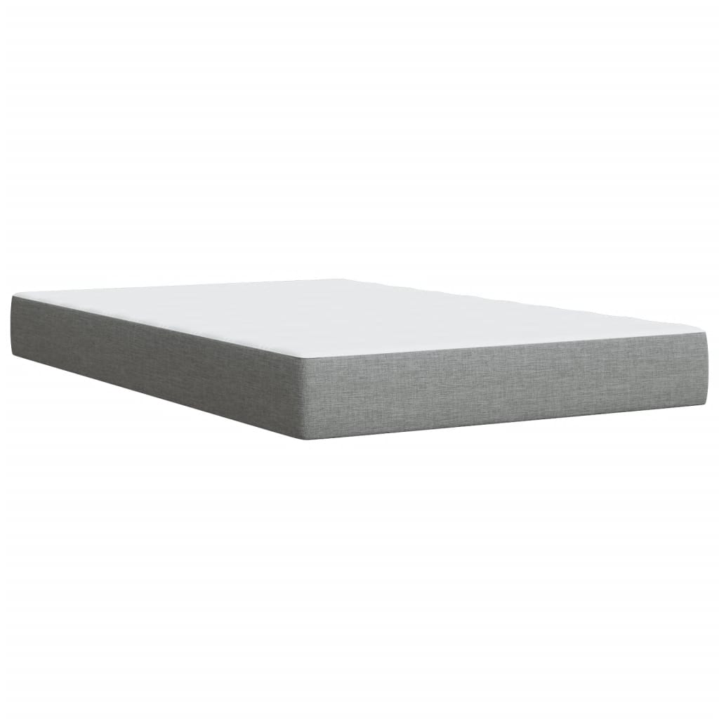 Pat box spring cu saltea, gri deschis, 120x190 cm, textil GartenMobel Dekor