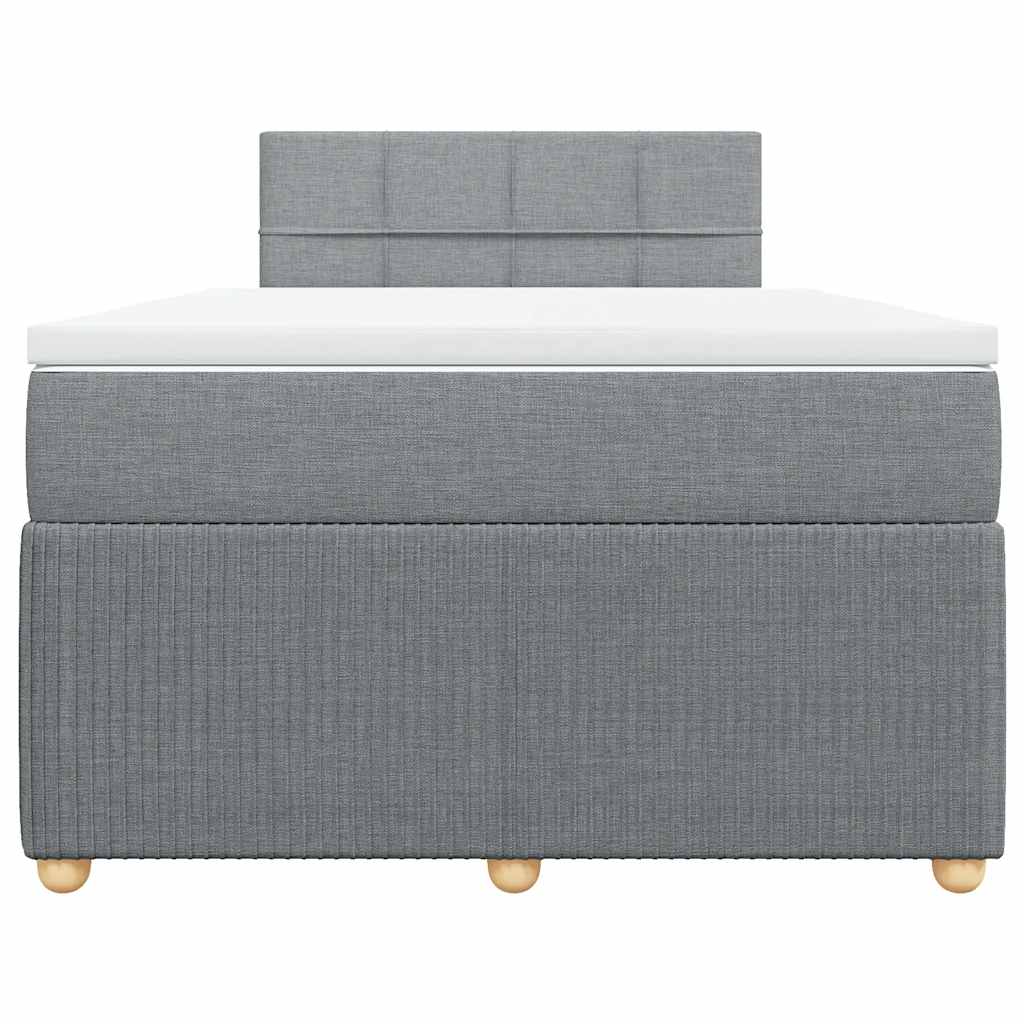 Pat box spring cu saltea, gri deschis, 120x190 cm, textil GartenMobel Dekor