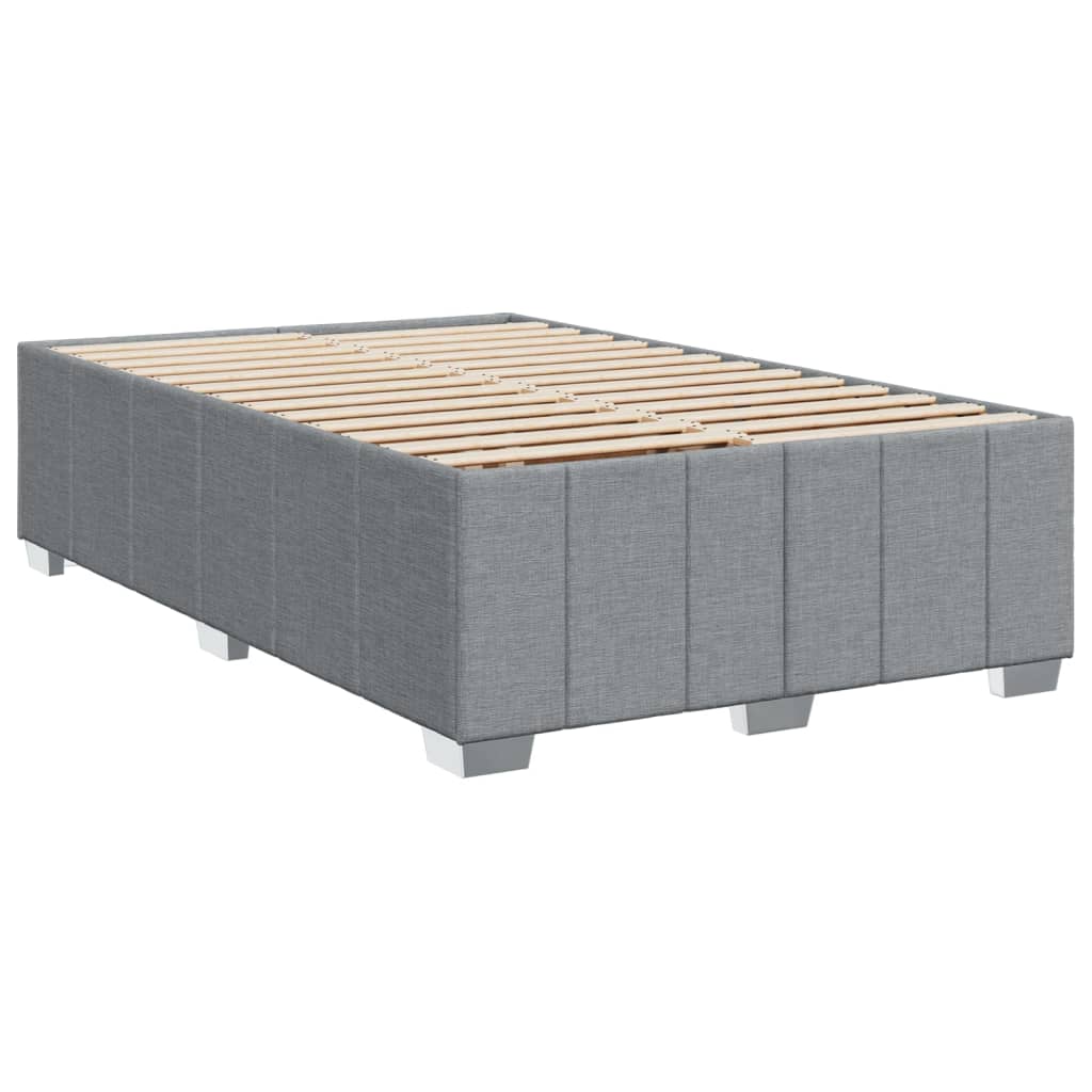 Pat box spring cu saltea, gri deschis, 120x190 cm, textil GartenMobel Dekor
