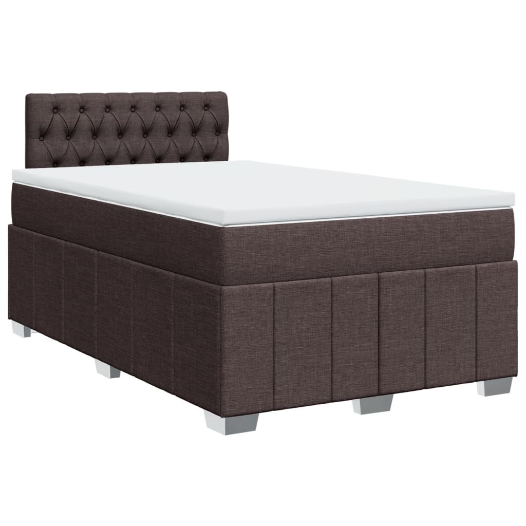 Pat box spring cu saltea, maro închis, 120x190 cm, textil GartenMobel Dekor