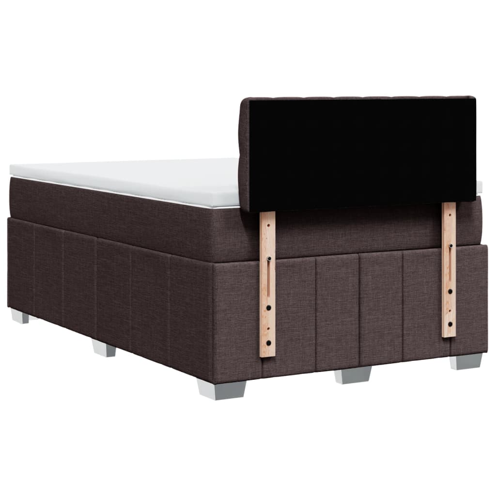 Pat box spring cu saltea, maro închis, 120x190 cm, textil GartenMobel Dekor