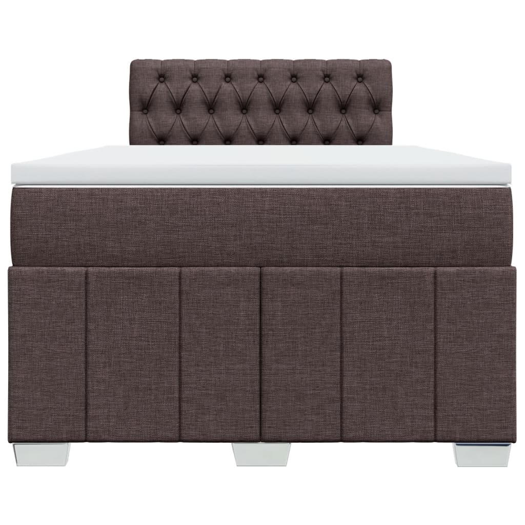 Pat box spring cu saltea, maro închis, 120x190 cm, textil GartenMobel Dekor