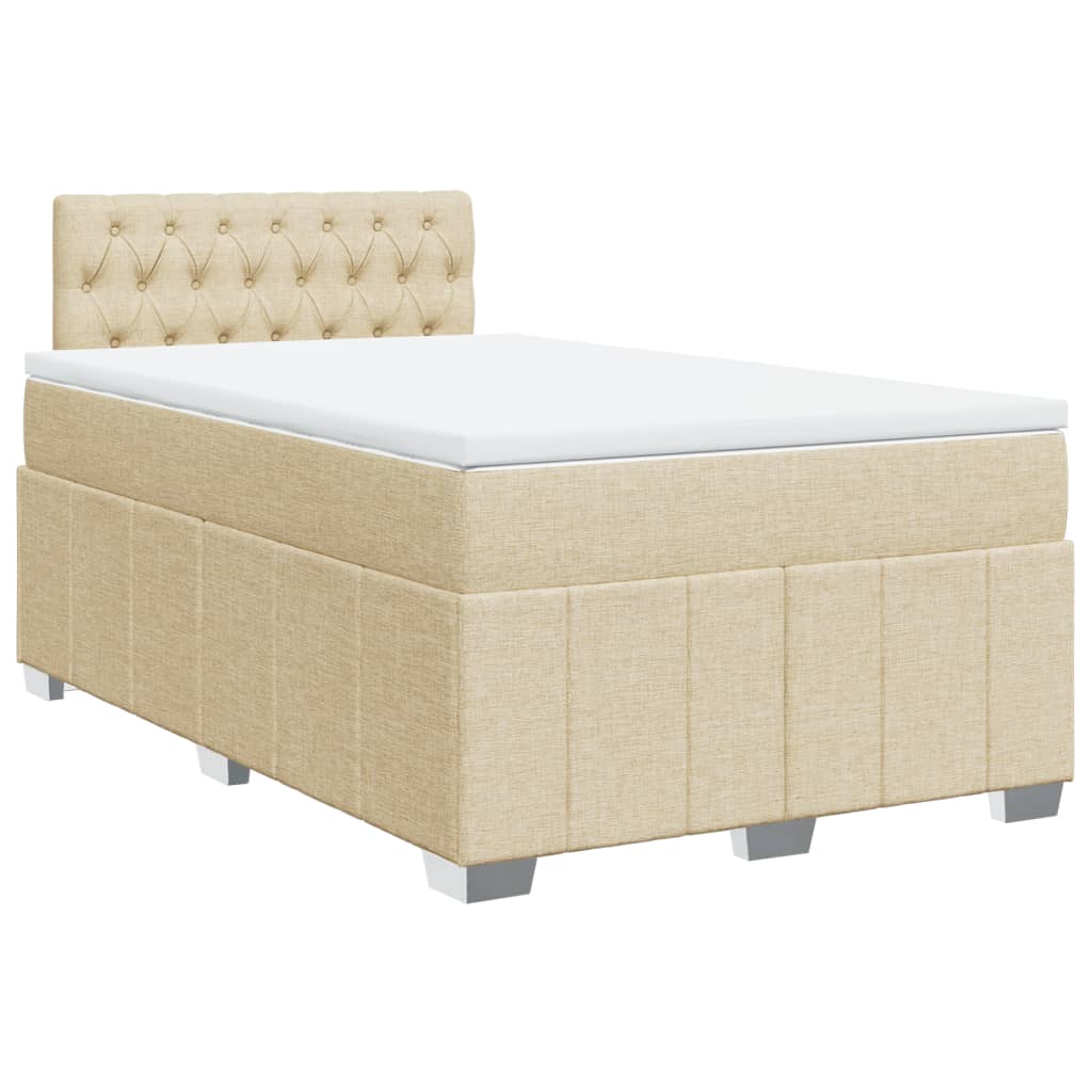 Pat continental cu saltea, crem, 120x190 cm, textil GartenMobel Dekor