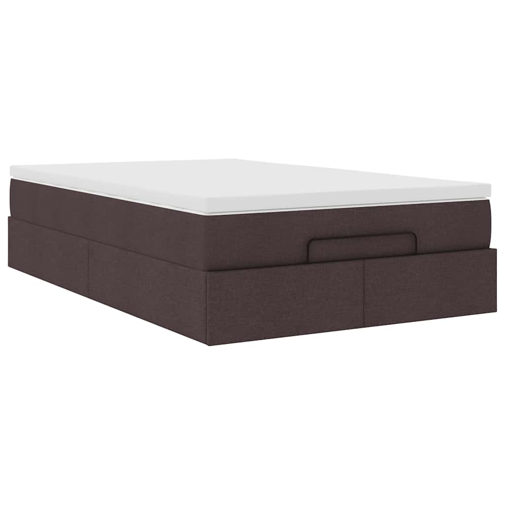 Cadru de pat otoman cu saltea țesătură maro închis 120x190 cm GartenMobel Dekor
