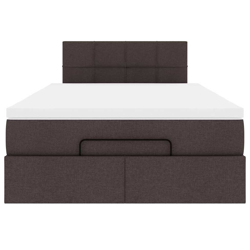 Cadru de pat otoman cu saltea țesătură maro închis 120x190 cm GartenMobel Dekor