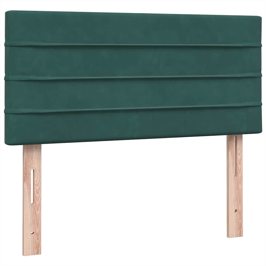 Pat box spring cu saltea, verde închis, 80x220 cm, catifea GartenMobel Dekor