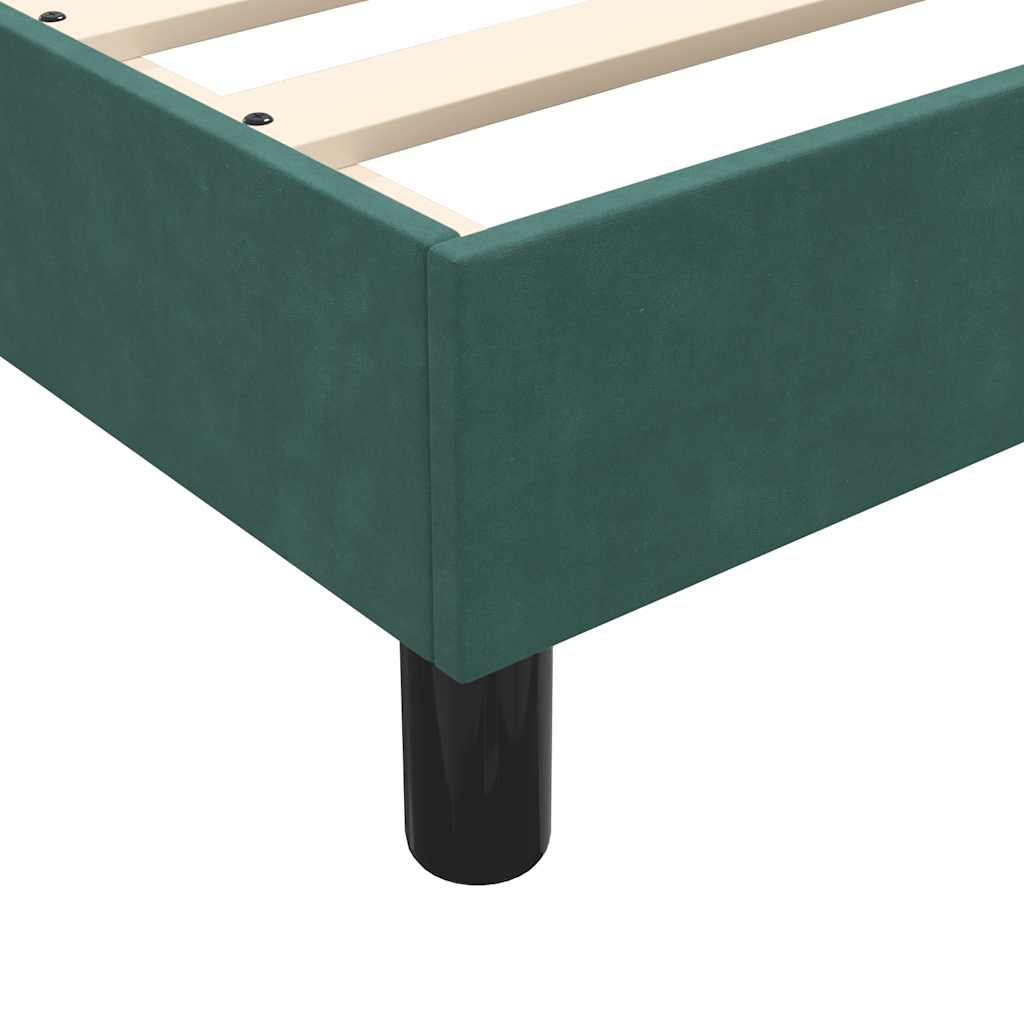 Pat box spring cu saltea, verde închis, 80x220 cm, catifea GartenMobel Dekor