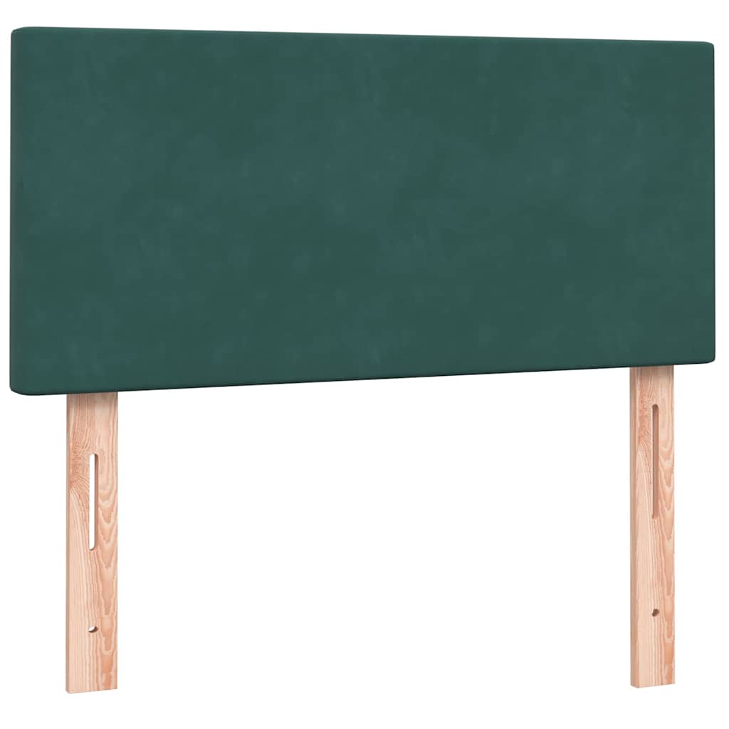 Pat box spring cu saltea, verde închis, 80x220 cm, catifea GartenMobel Dekor