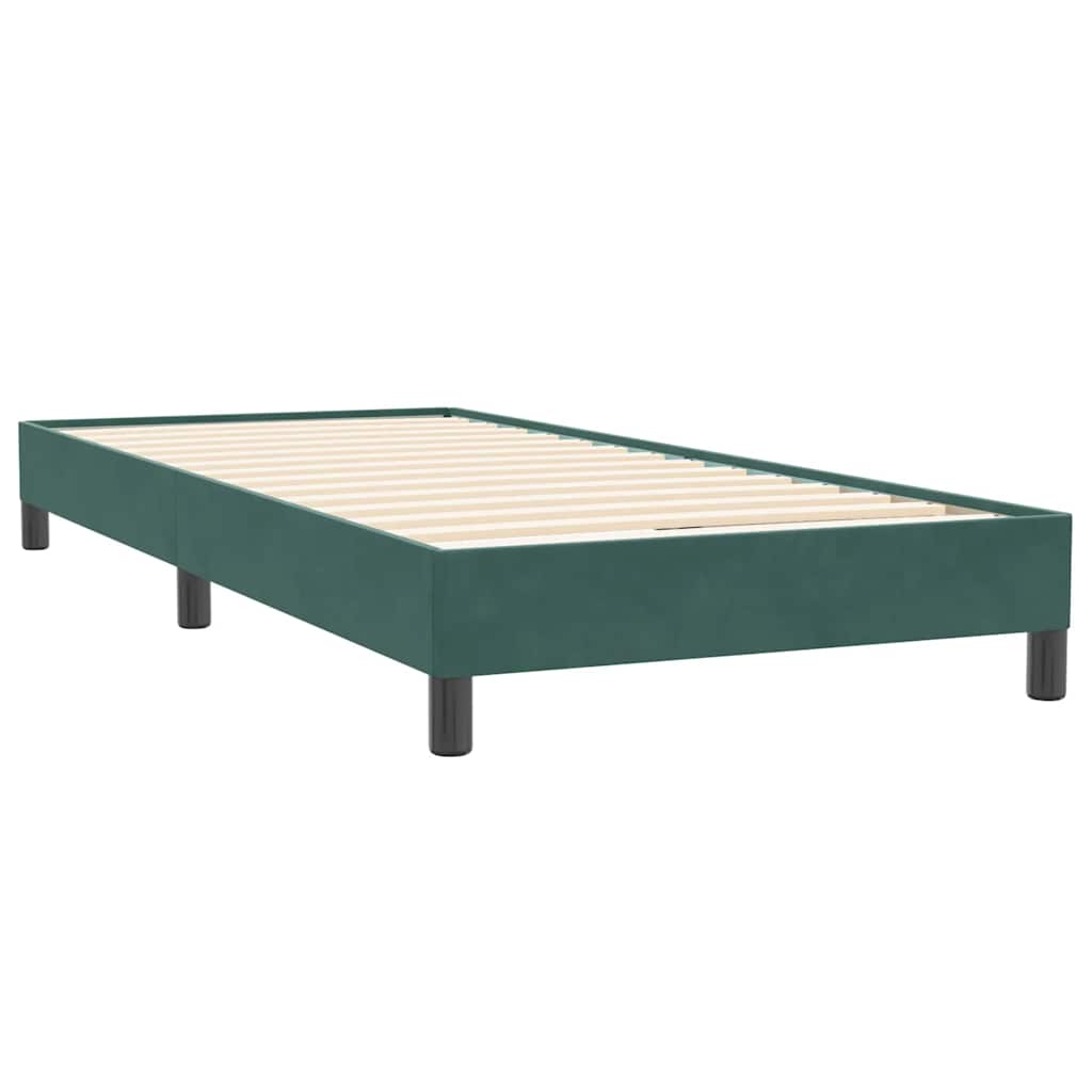 Pat box spring cu saltea, verde închis, 80x220 cm, catifea GartenMobel Dekor