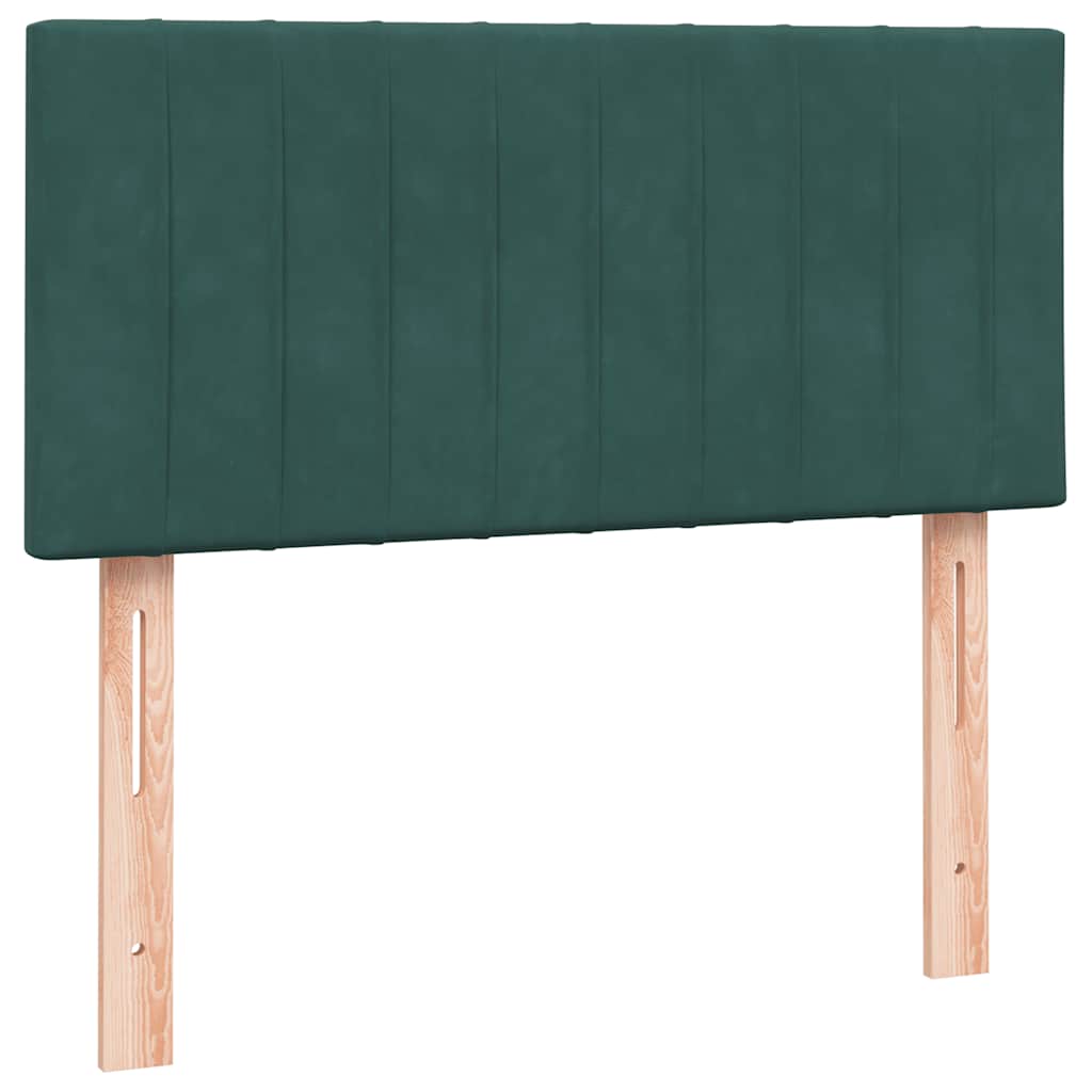 Pat box spring cu saltea, verde închis, 80x220 cm, catifea GartenMobel Dekor