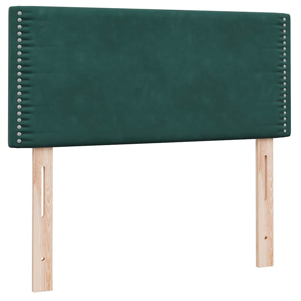 Pat box spring cu saltea, verde închis, 80x220 cm, catifea GartenMobel Dekor