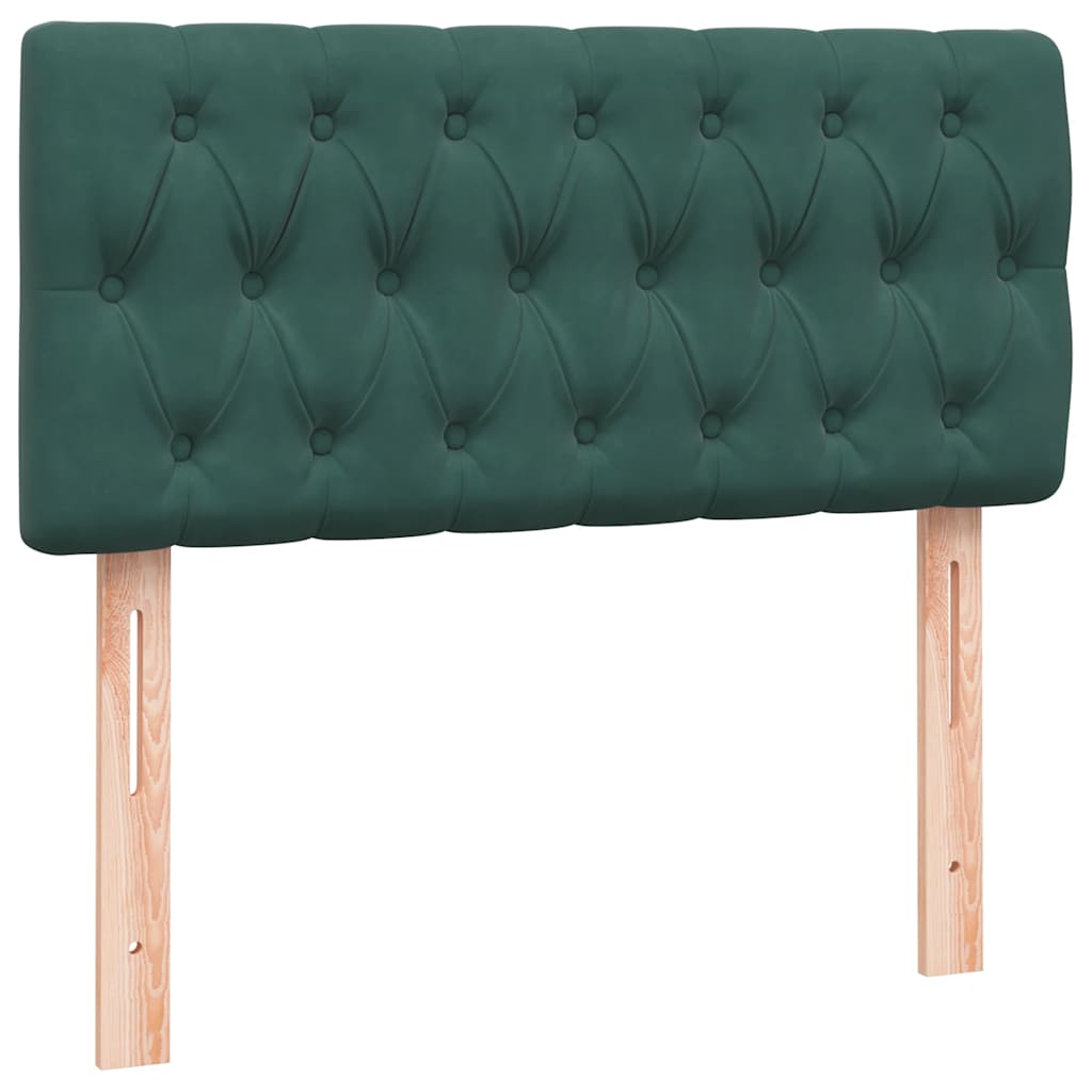 Pat box spring cu saltea, verde închis, 80x220 cm, catifea GartenMobel Dekor