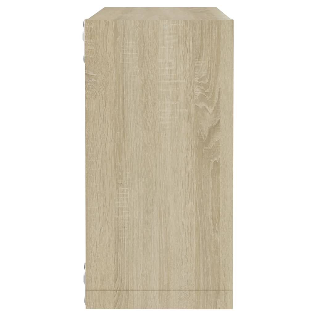 Rafturi de perete cub, 6 buc., stejar sonoma, 30x15x30 cm GartenMobel Dekor