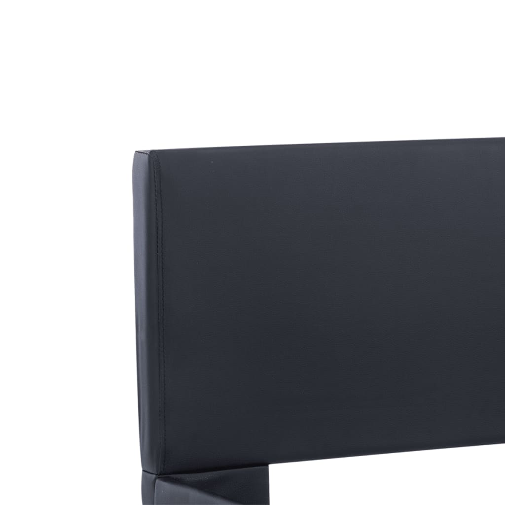 Cadru de pat cu LED, negru, 90 x 200 cm, piele ecologică GartenMobel Dekor