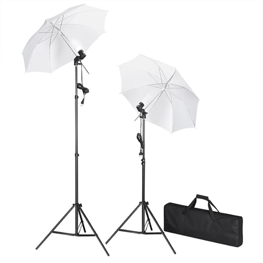 Set studio foto cu lămpi, fundal și reflector GartenMobel Dekor