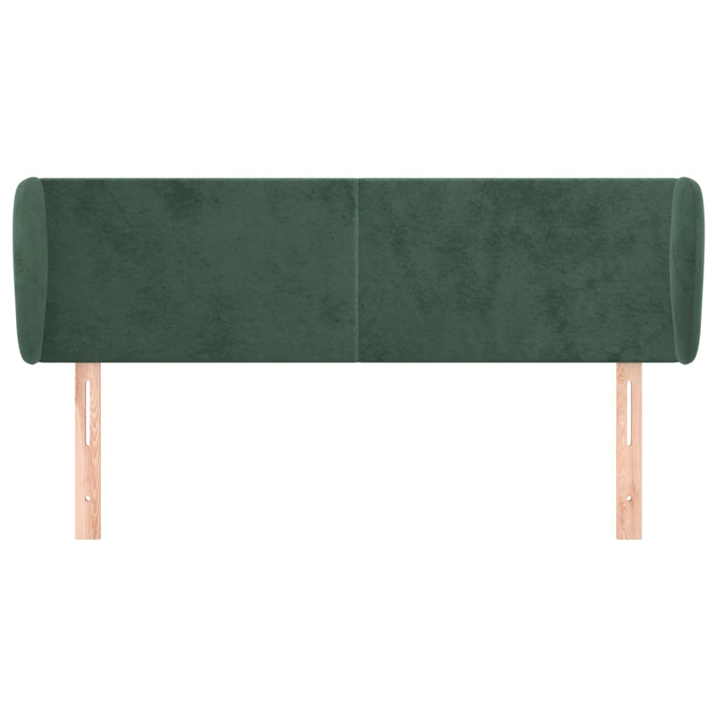 Tăblie de pat cu aripioare verde închis 147x23x78/88 cm catifea GartenMobel Dekor