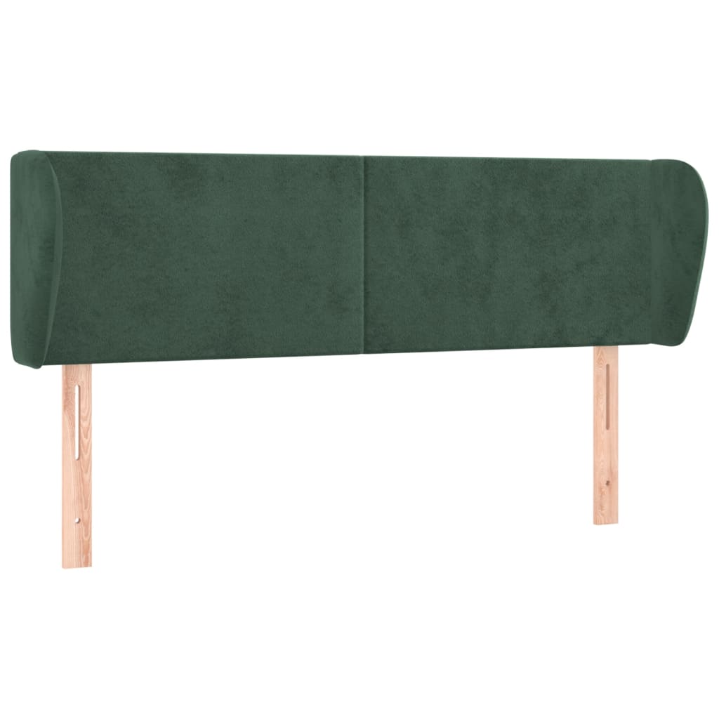 Tăblie de pat cu aripioare verde închis 147x23x78/88 cm catifea GartenMobel Dekor