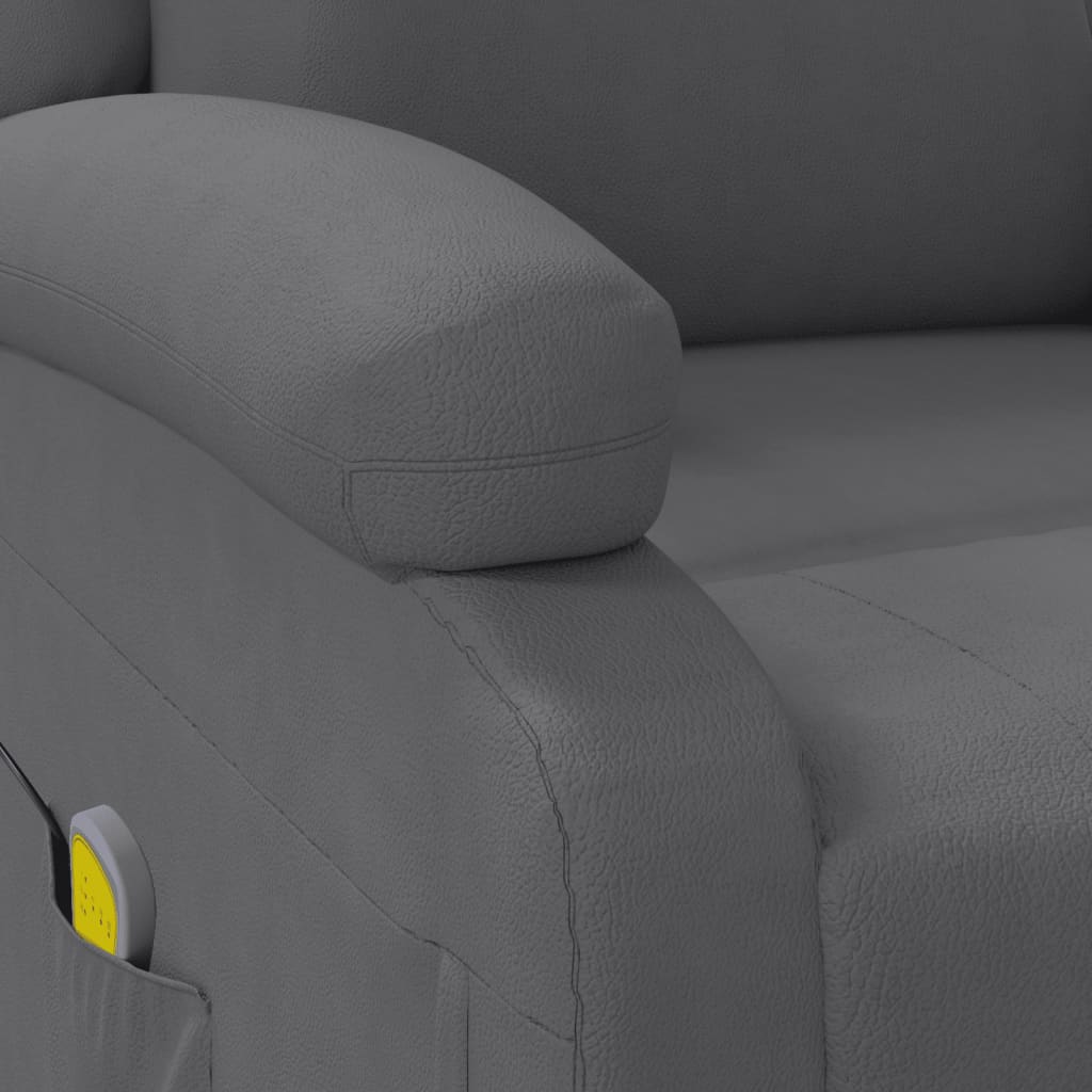 Fotoliu de masaj, gri, piele ecologică GartenMobel Dekor
