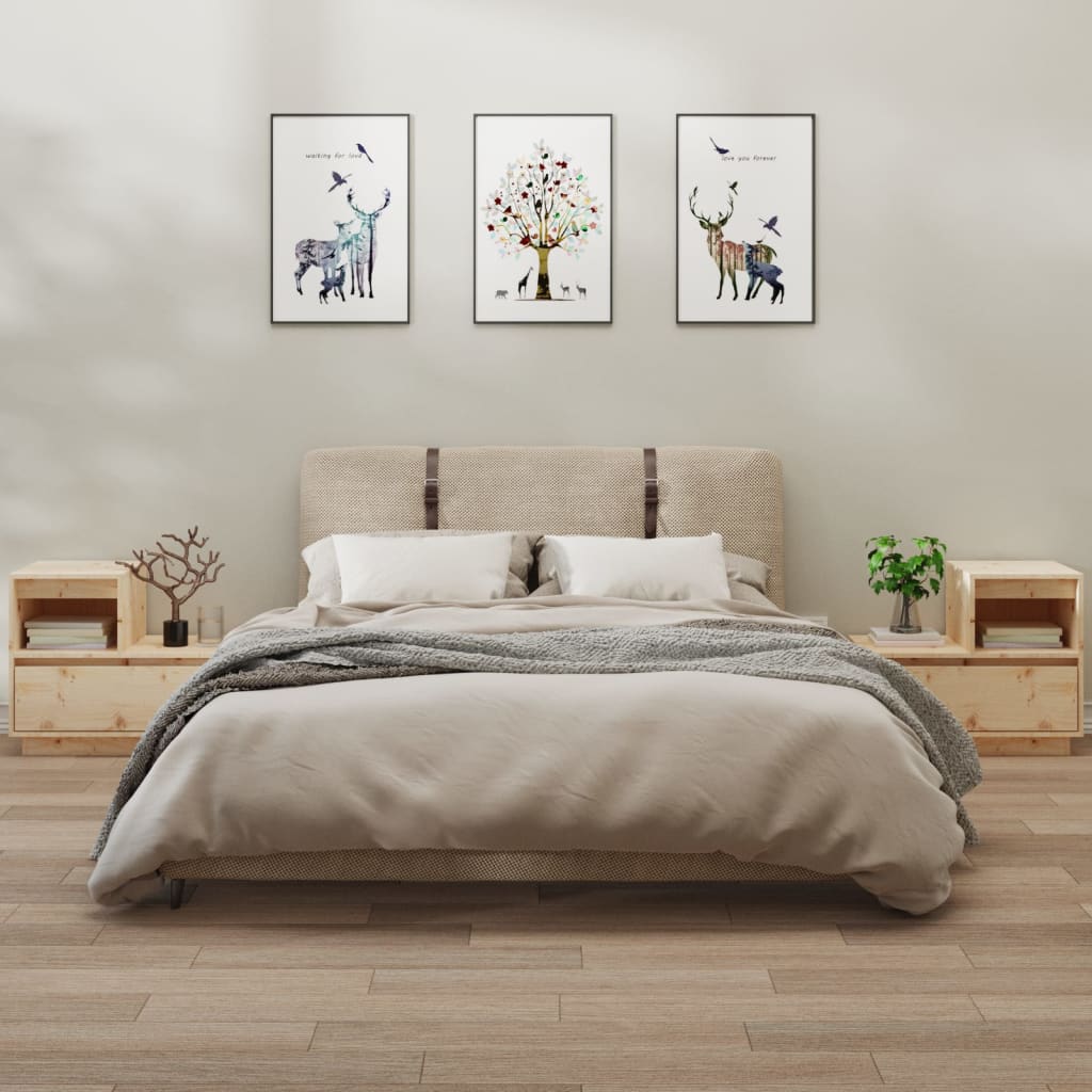 Noptiere, 2 buc., 60x34x51 cm, lemn masiv de pin GartenMobel Dekor