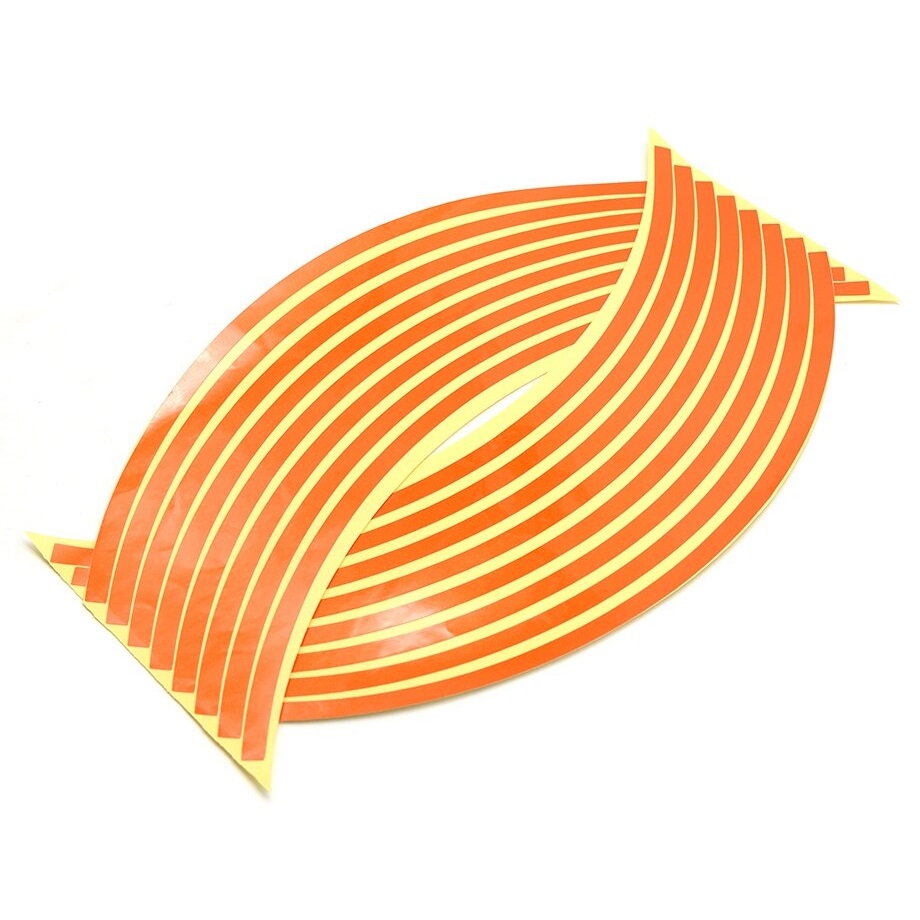 Set 16 inele din autocolant pentru jante culoare Orange Lucios FAVLine Selection