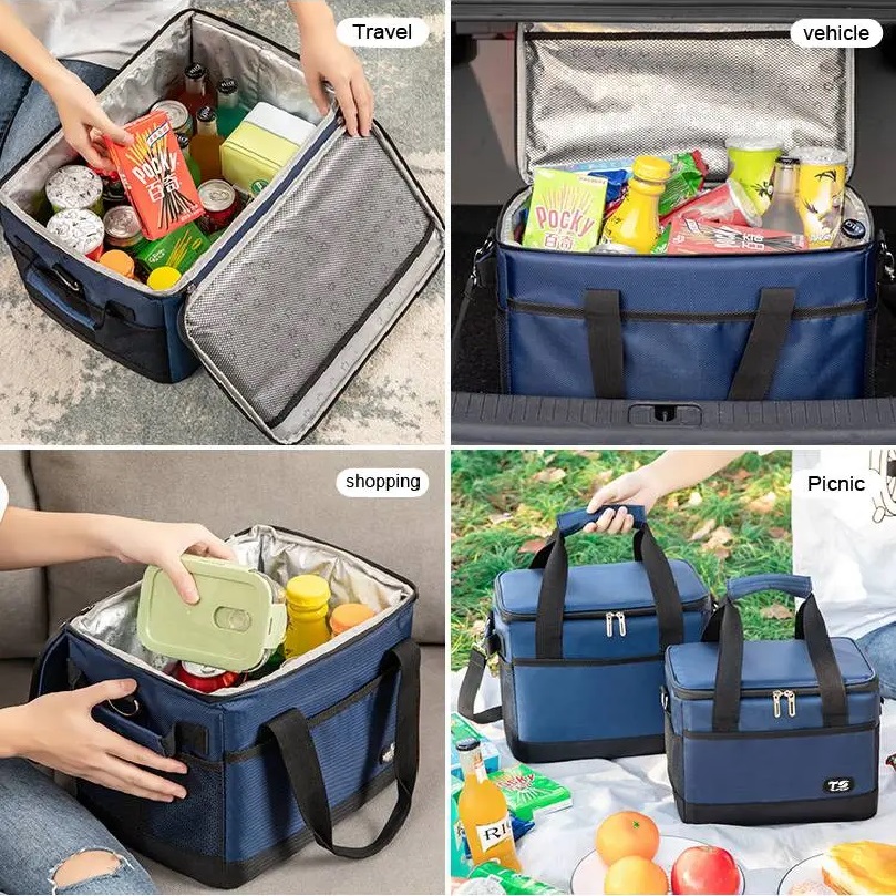 Geanta termoizolanta pentru picnic sau plaja, capacitate 16l, culoare Albastra FAVLine Selection