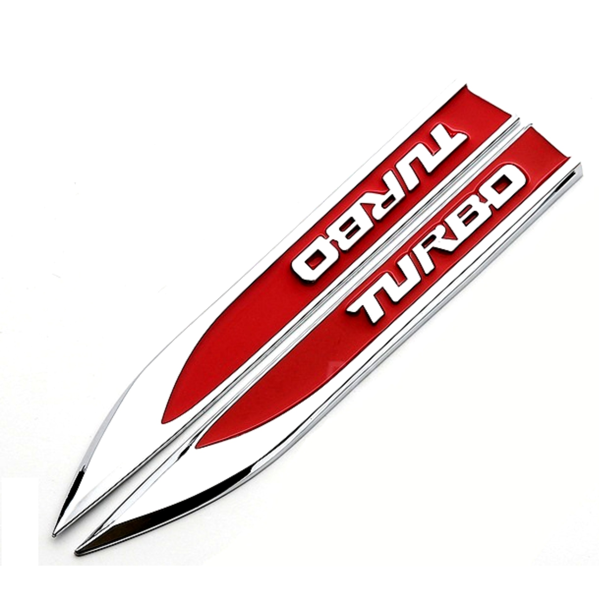 Set 2 embleme auto metalice TURBO, reliefate 3D, dimensiune 14.6 x 1,8 cm FAVLine Selection