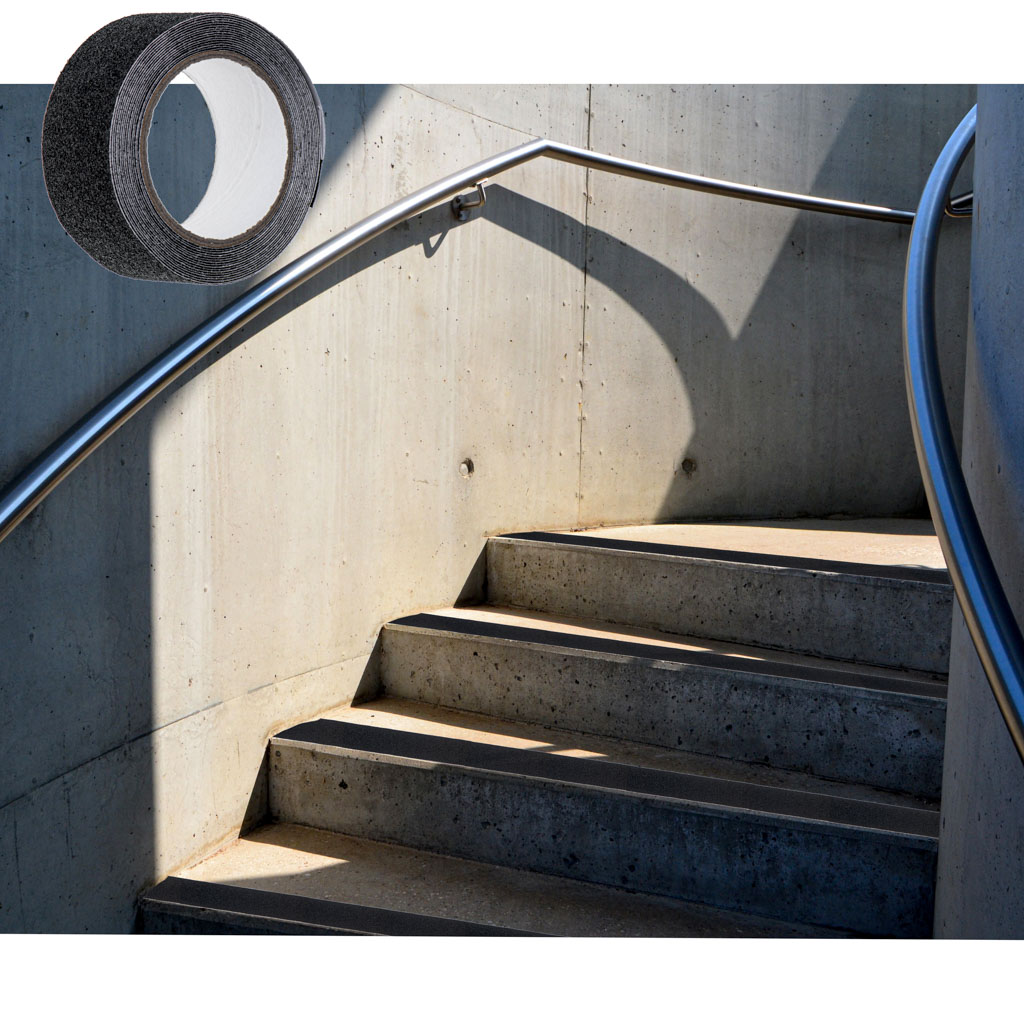 Banda de protectie Anti-Alunecare, autoadeziva, culoare Negru, dimensiune 5m x 5cm FAVLine Selection