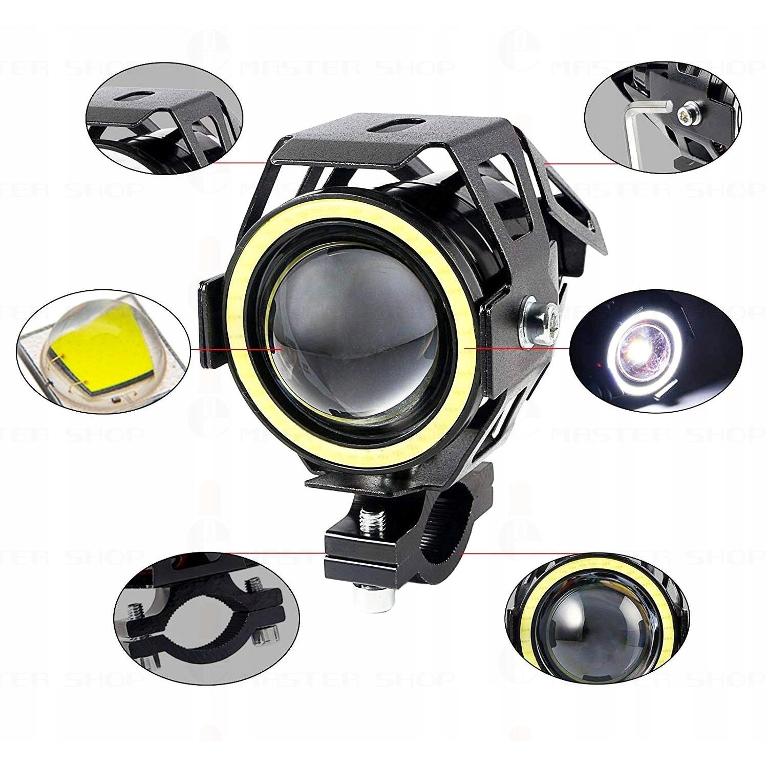 Proiector LED cu Lupa, Angel Eye ALB si Devil Eye RED, alimentare 12V, pentru Off-Road, ATV, SSV, UTV FAVLine Selection